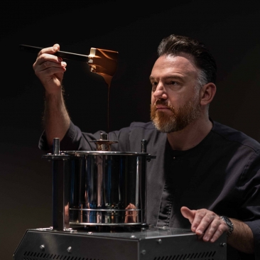 Chef René Frank Making Chocolate (Photo Credit Sonya Metzler)