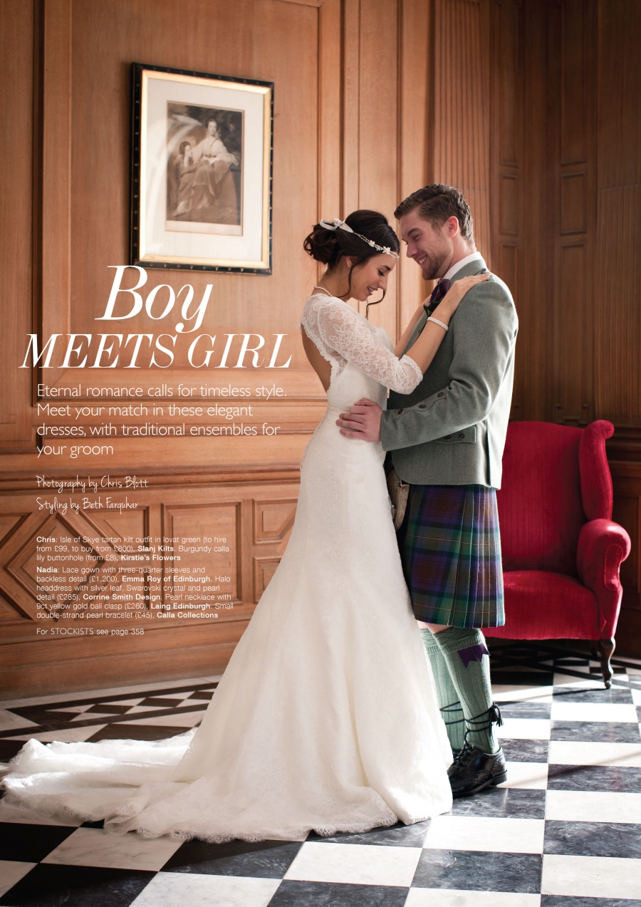 Promotional Photo shoot Scottish Wedding Directory 'Boy Meets Girl'