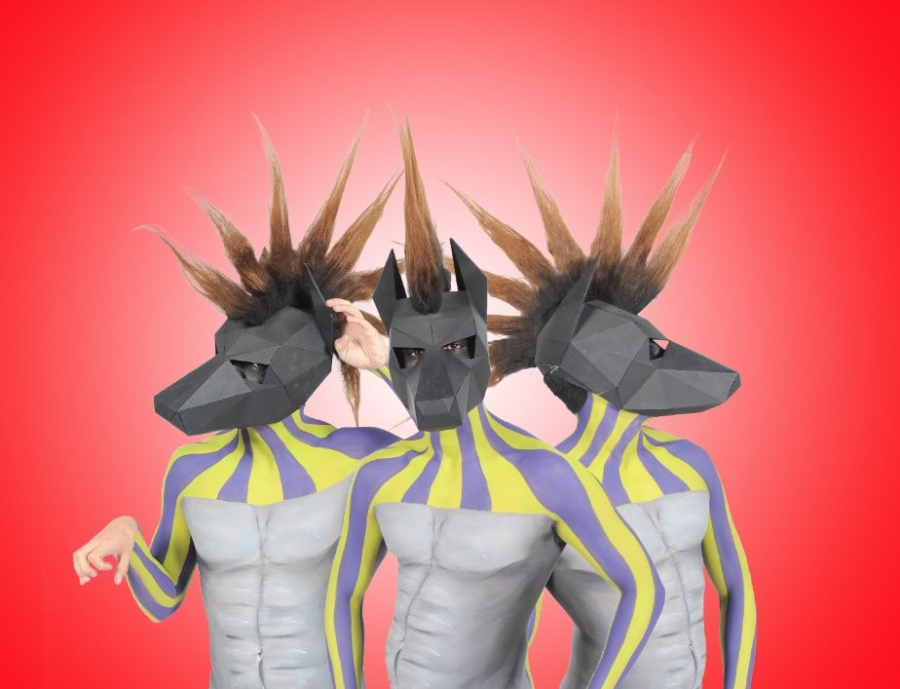 Body painting and Mohawk.