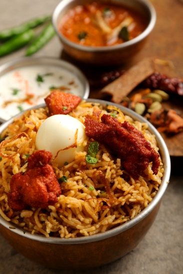 Chicken 65 biryani