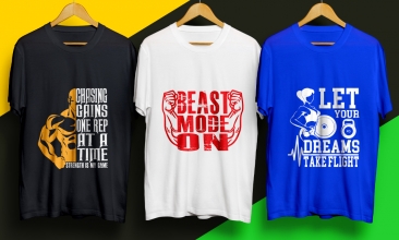 I will creative fitness t shirt designs